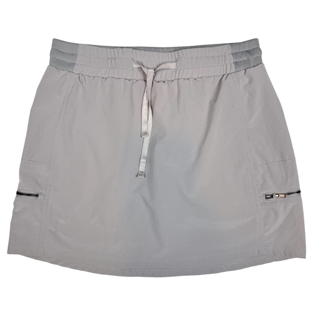 Kyodan Outdoor Womens Gray Athletic Skort Zipper Pockets Drawstring Size Small